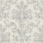 ورق جدران كلاسيكي، مقاس 10م × 50 سم، لون فضي