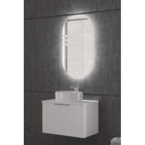 Ceramic Cabinet with Wooden Decorative Washbasin 60×50 cm, White, Marble Top | Al Muhaidib Sanitary and Ceramic