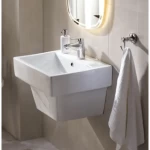 White Wall Hung Porcelain Basin Size 54×45×35.5 cm, Una Model