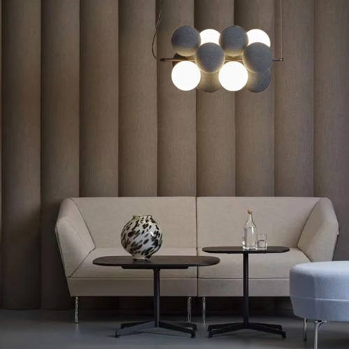 LED Chandelier 6 Lights, White and Gray, Height 55 cm, Diameter 26 cm | Matkel Store