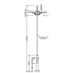 عمود انارة حدائق، قاعدة التثبيت 400×300 مم، طول 4 متر، طاقة 50 واط