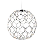 Flush Mount Crystal Pendant with New Classic Design, 80 cm Length, 78 cm Width, Black