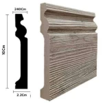 نعلات فايبر PS ملون، لون خشبي، مقاس 240×10 سم، رقم المنتج 80101