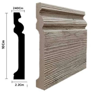 PS Fiber Colored Skirting, Size 240×10 cm, Wooden Color | PS