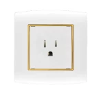 فيش كهرباء مفرد 15 أمبير الفنار موديل أمنية المقاس  7x7 اللون أبيض بحلقة ذهبى