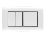 مفتاح كهرباء رباعى 10 امبير أمنية الفنار مقاس 14×7 سم اللون ابيض بحلقة سوداء