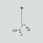 Ceiling Pendant, Dark Gray Color, Size 94x98 cm, Cable Length 200 cm, 3 Bulbs