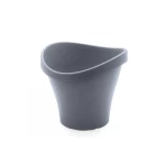 Plastic Plant Planter, Size 45×42 cm, Round Shape, Dark Gray