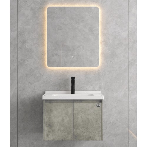 Wooden Single Basin Bathroom Wash Basin 60×48×45 cm Gray, LED Mirrors | Algafary Sanitary ware