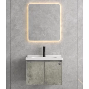 Wooden Single Basin Bathroom Wash Basin 60×48×45 cm Gray, LED Mirrors | Algafary Sanitary ware