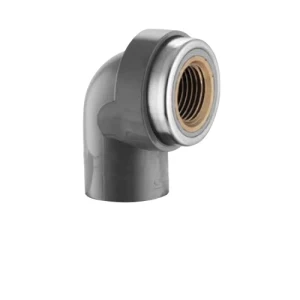 كوع CPVC جدول 80 زاوية 90° (SLIP X FPT) بسن نحاس داخلي، المقاس ½1 × ½1 إنش، رمادي فاتح | شركه قناة للاستثمار