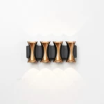 Modern LED Wall Spotlight for Fence, Size 20 ×8×4.5 cm, Black and gold Color