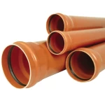 UPVC Plastic Pipe for Underground Sewerage SDR 34  Size 160 mm Thickness 5.4 mm Orange Brown Color | Almona  Factory