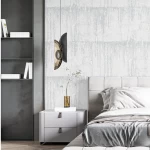 ورق جدران فينيل، تصميم نقشات، مقاس 15.6 م×100 سم، لون رمادي 