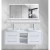 Two Bathroom Washbasin with Mirror Size 140 cm, White Color