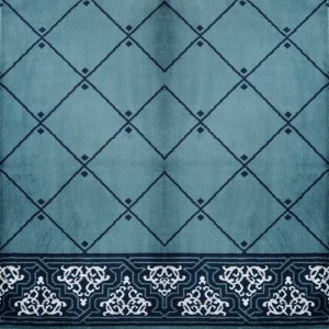موكيت مساجد من هت ست ارتفاع خيط 10 ملم أزرق، تصميم إسلامي | Super Tabuk