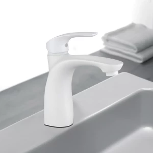 Lima Pluto Bathroom Washbasin Faucet White Color, Length 19 cm, Neck 17 cm | ALHashim Sanitary Tools