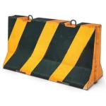 Black and Yellow Unreinforced  Concrete Barriers Size 200*250*80 cm With Two Hook, Two Forklift Opening for Lifting and Slotted Drain Holes