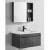 Bathroom Washbasin With Wooden Cabinet, Pharmacy Cabinet And Mirror Size 80x46 cm