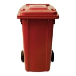 HDPE Plastic Waste Container, Capacity 120 Liters, Size 54x44.5x90 cm, Red Color, Model GPVIP