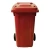 HDPE Plastic Waste Container, Capacity 120 Liters, Size 54x44.5x90 cm, Red Color, Model GPVIP