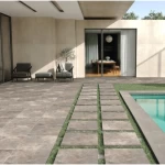 Outdoor Porcelain Floor Tiles 60x60 cm, Thickness 20 mm, Gray Brown | Saudi ceramics