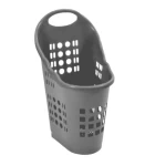 عربة تسوق بلاستيك بولي ايثيلين بعجلات، مقاس 82×40×45 سم، رمادي فاتح اللون، رقم الموديل QO8IM