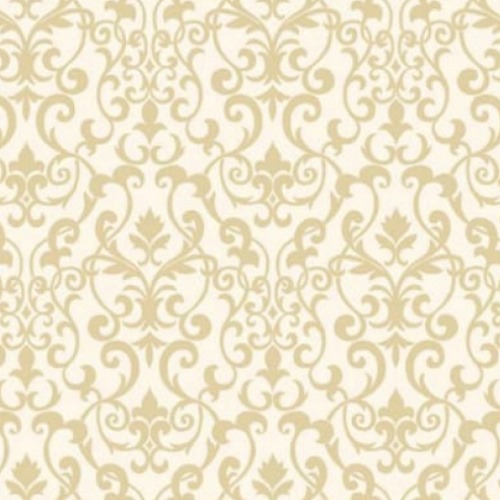 Leaf-Patterned Wallpaper 15.6m x 106cm Vinyl Cover, Golden Beige | Luxury line