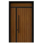 Aluminum Exterior Gate, Leak Proof, Black and Brown Color, UAE Made, Model AL-71