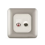 فيش تليفزيون مائل مفرد + فيش دش مائل مفرد، لون تيتانيوم، 7×7 سم | سبكترا 