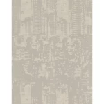 Italian wallpaper, dark beige color, length 10 m, width 0.53 m, model 57049