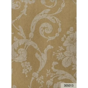 Italian Wallpaper Floral Design Gold Color, Size 10m x 0.73m, Model 305013 | Balbaid Decor Company
