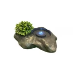 fiber water fountain with lighting, dimensions 12.6×37.5×44 cm, brown color, product number 22S0358 LED-94.