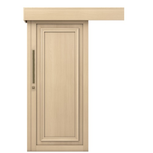 Sliding Door Plastic Composite (WPC) 600×600 cm Light Wood Color, Model EX07 | 