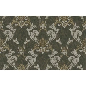 Italian Wallpaper Classic Design 10 m x 1.06 m Dark Green, Model 81851 | Balbaid Decor Company