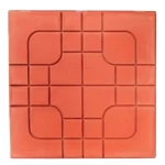 بلاط ديكور للأرضيات بتصميم هندسي، حجم 40×40×5 سم، لون أحمر فاتح | شركة الصريف