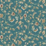 موكيت منزلي، لون ازرق مع بيج، ارتفاع خيط 14 ملم، موديل فايف ستار 