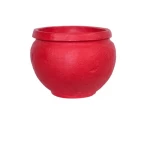 حوض زرع بلاستيك دائري صغير الزامل مصنوع من  البولي ايثلين اللون  احمر