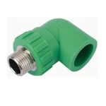 PPR Plastic Elbow 90 Degree With Male Thread Modern Size  25 mm × 1/2  inch Outside Diameter 34 mm Color  Green