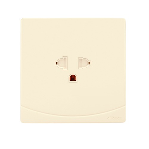 Universal Socket 3 Holes 16 Amp 7x7 cm Beige Sidra | Al Fanar