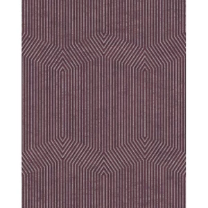 Spanish Wallpaper Dark Red Color Geometric Design, Size 10mx0.53 m, Model 1102-2 | Balbaid Decor Company