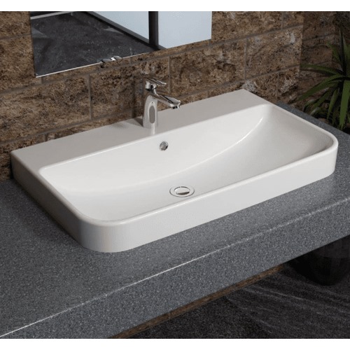 Over Counter Top Wash Basin 80 cm, Off White | Saudi Ceramics