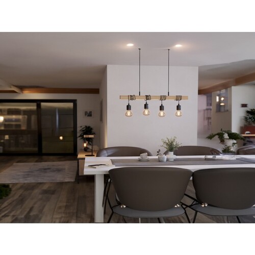 إضاءة ليد معلقة TOWNSHEND طول 1100 مم عرض 105 مم لون أسود بني | TOWNSHEND