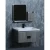 Ceramic Decorative washbasin Gray Color Size 80 cm, With Wooden Cabinet and Mirror With Pharmacy 