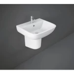 مغسلة افرنجي نصف قاعدة، مقاس 50×19×85 سم، لون أبيض | راك للخزف