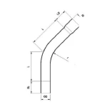 كوع UPVC طويل منحني زاوية 45°، مقاس 3 انش، لون رمادي | الصناعات السعودية للانابيب