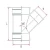 قسام نقاص واي °45 UPVC مقاس 110×75 مم، طول 209 مم، لون برتقالي | Cosmoplast - Image 2