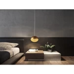 REETHI Solar Pendant Light, Gold Color, Length 1500 mm, Width 120 mm, 12W LED, 3000 Kelvin