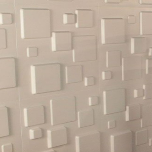 لوحات جدارية ثلاثية الأبعاد حجم 50×50 سم لون سكرى تصميم سكويرز | 
