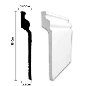 Classic Skirting 240x15 cm, White Color | YT-79318847